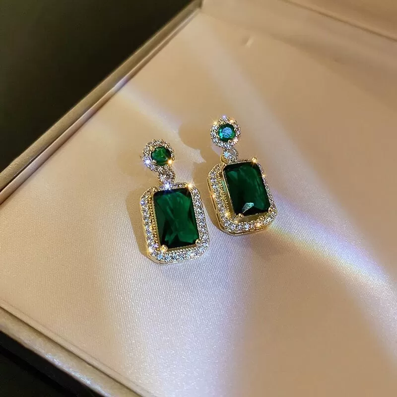 Elegant Bridal Jewelry Emerald Jewelry Set