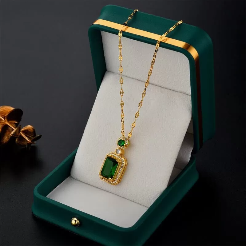 Elegant Bridal Jewelry Emerald Jewelry Set