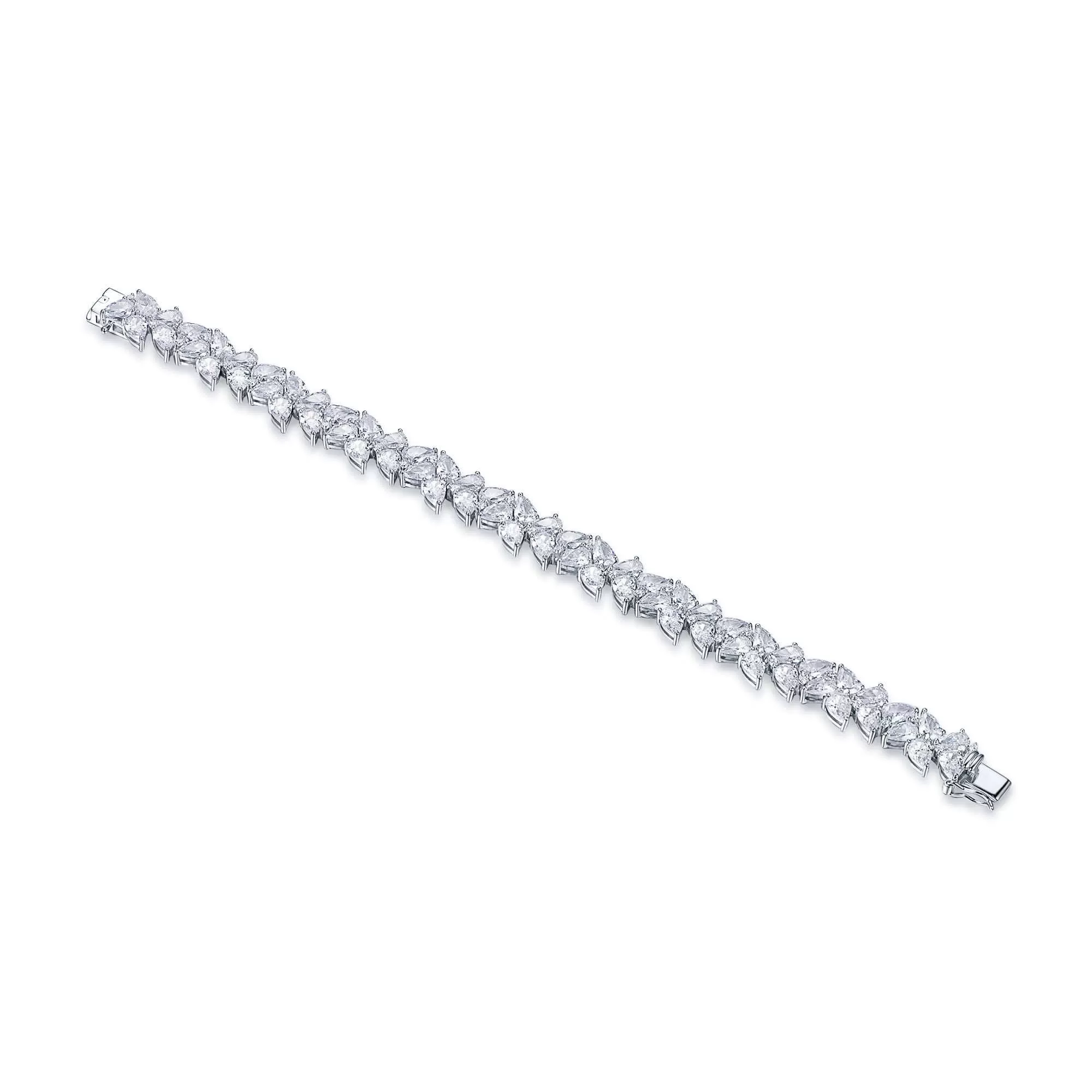 Elegant Marquise Leaf Cubic Zirconia Chain Bracelet