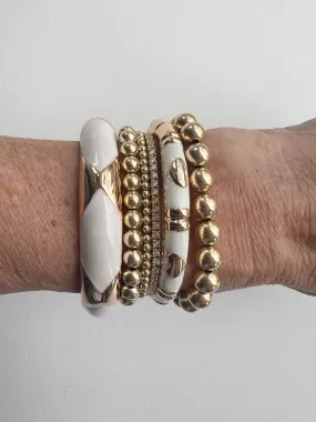 Enamel Bracelets | Gold   White