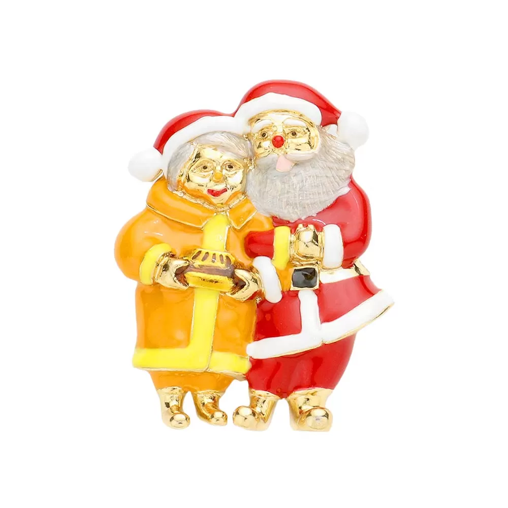 Enamel Santa Claus Pin Brooch