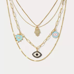 Evil Eye Necklace Set