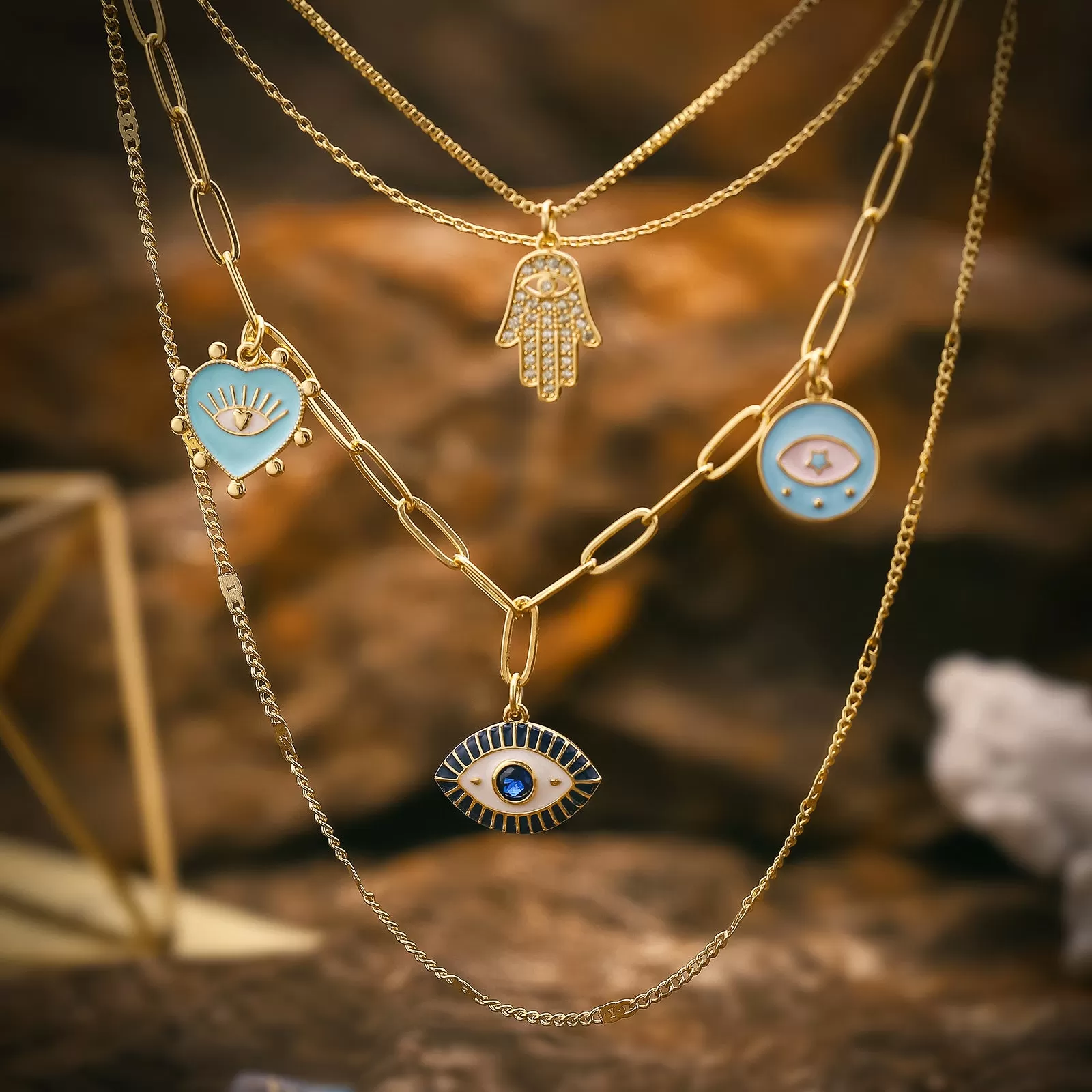 Evil Eye Necklace Set