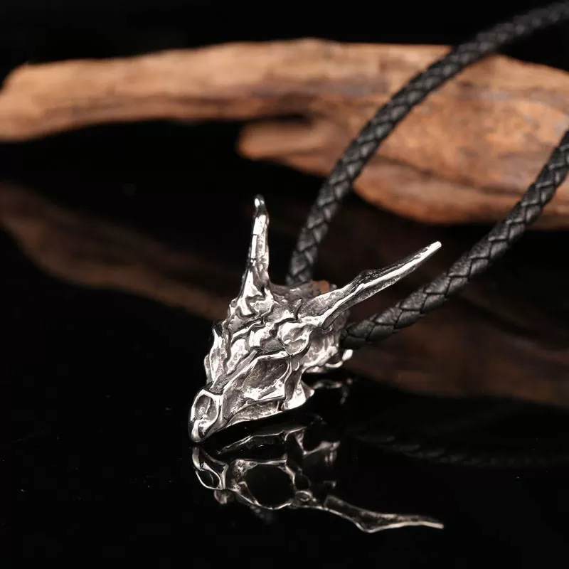 Fallen Dragon Skull Necklace