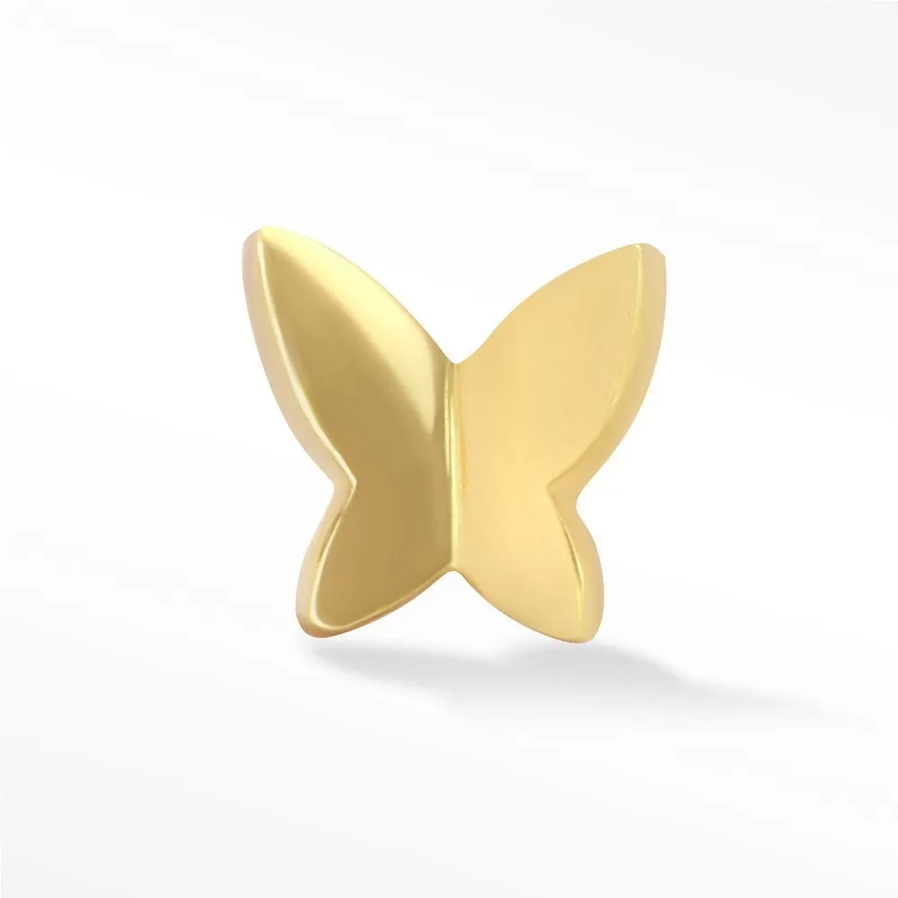 Flat Back Earring Papa Butterfly 14k Yellow