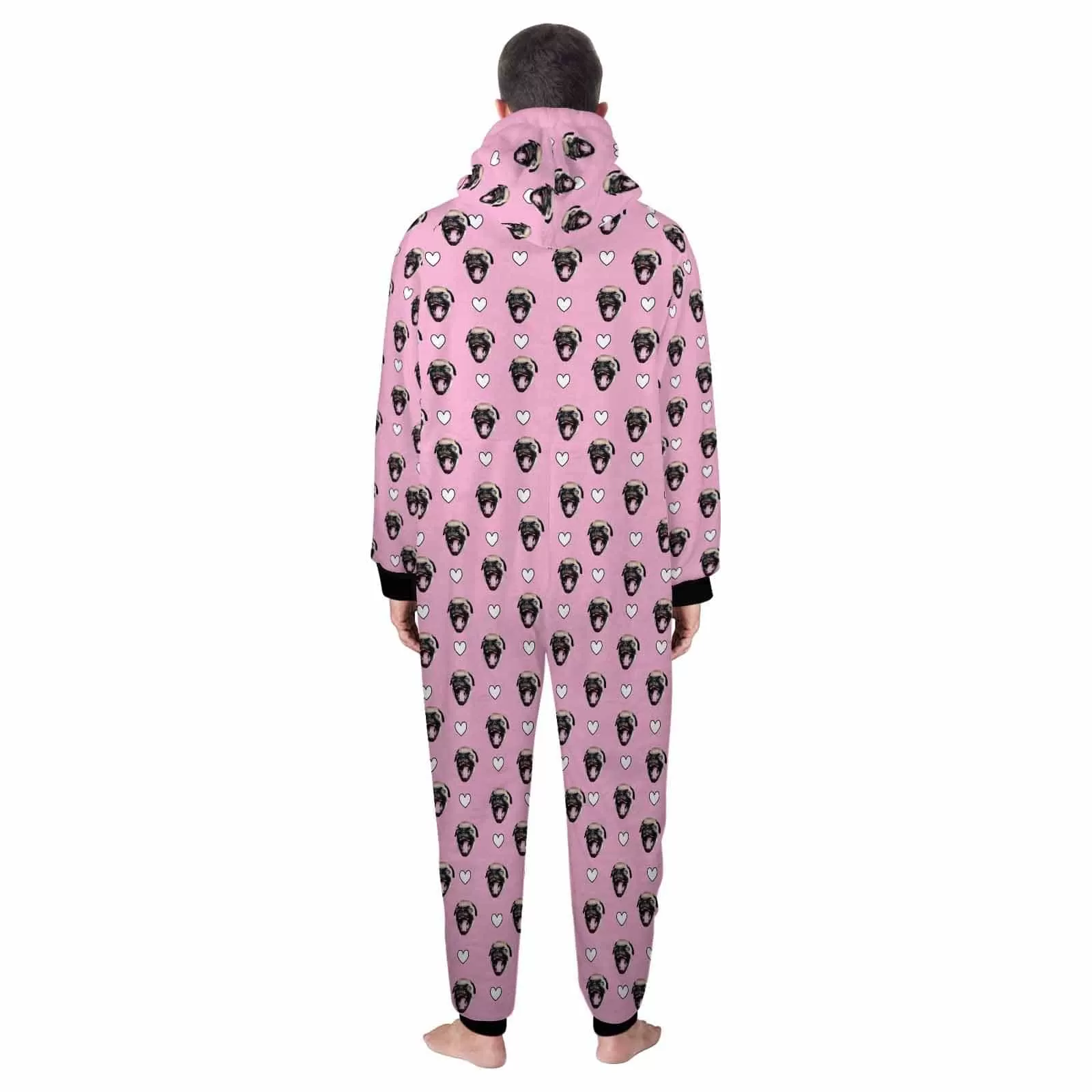 Funny Flannel Fleece Adult Onesie Pajamas Custom Pet Face Cute Jumpsuit Homewear