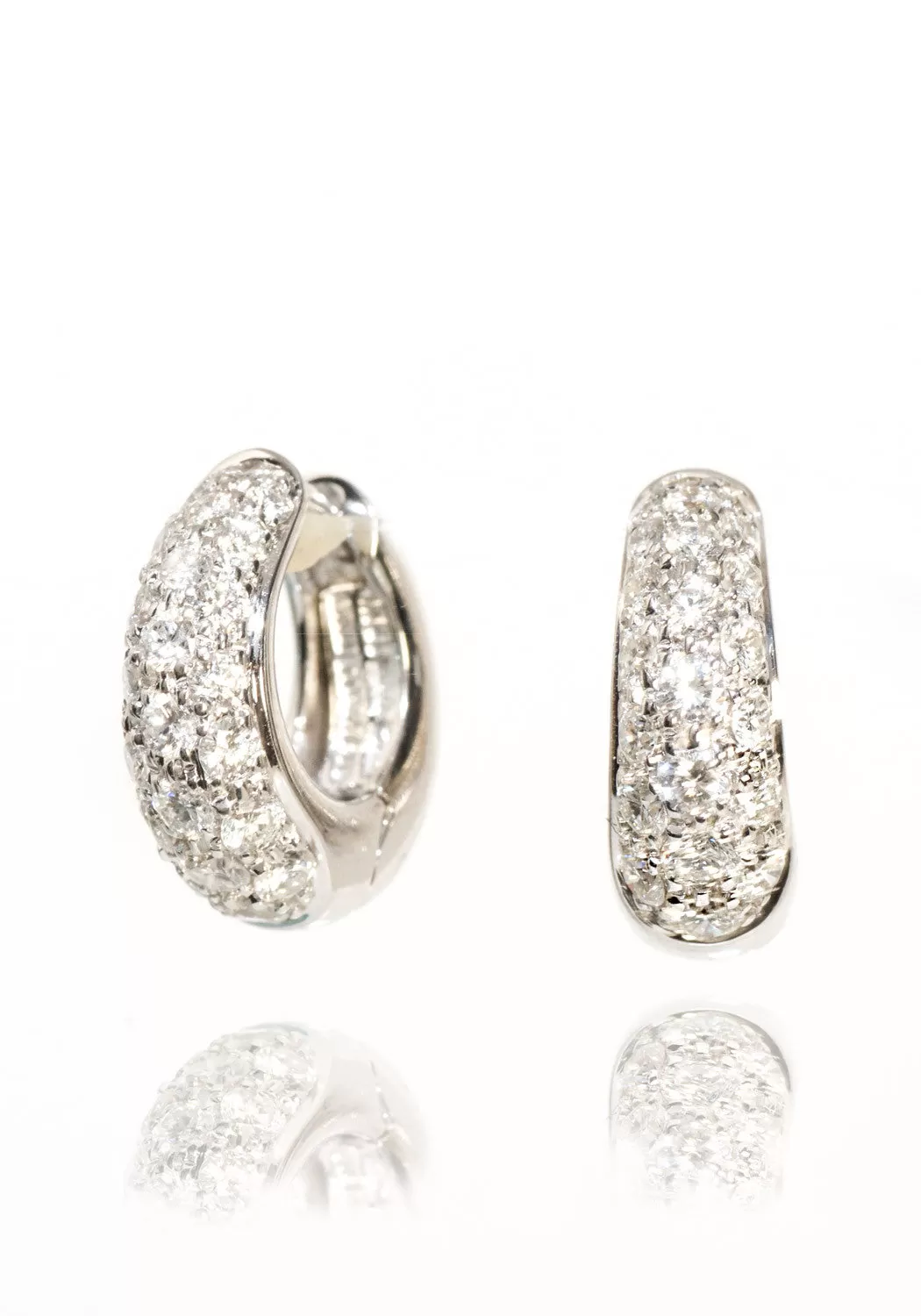 Garavelli 18K White Gold Diamond Huggie Earrings