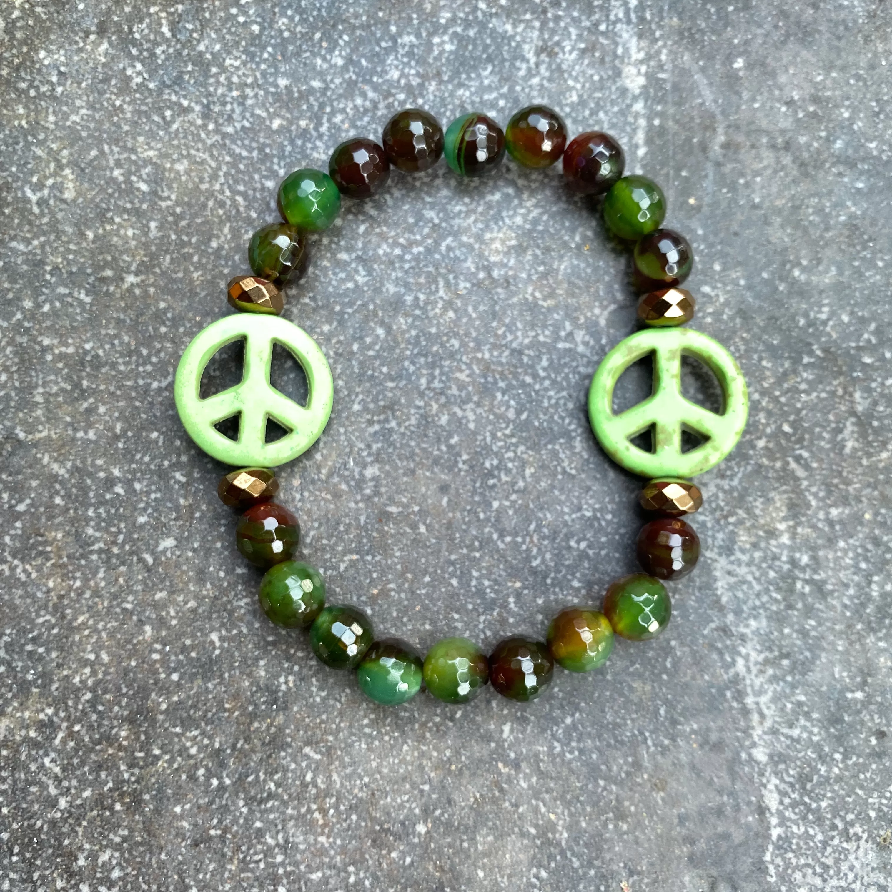 Gemstone Peace Bracelets, various sizes.