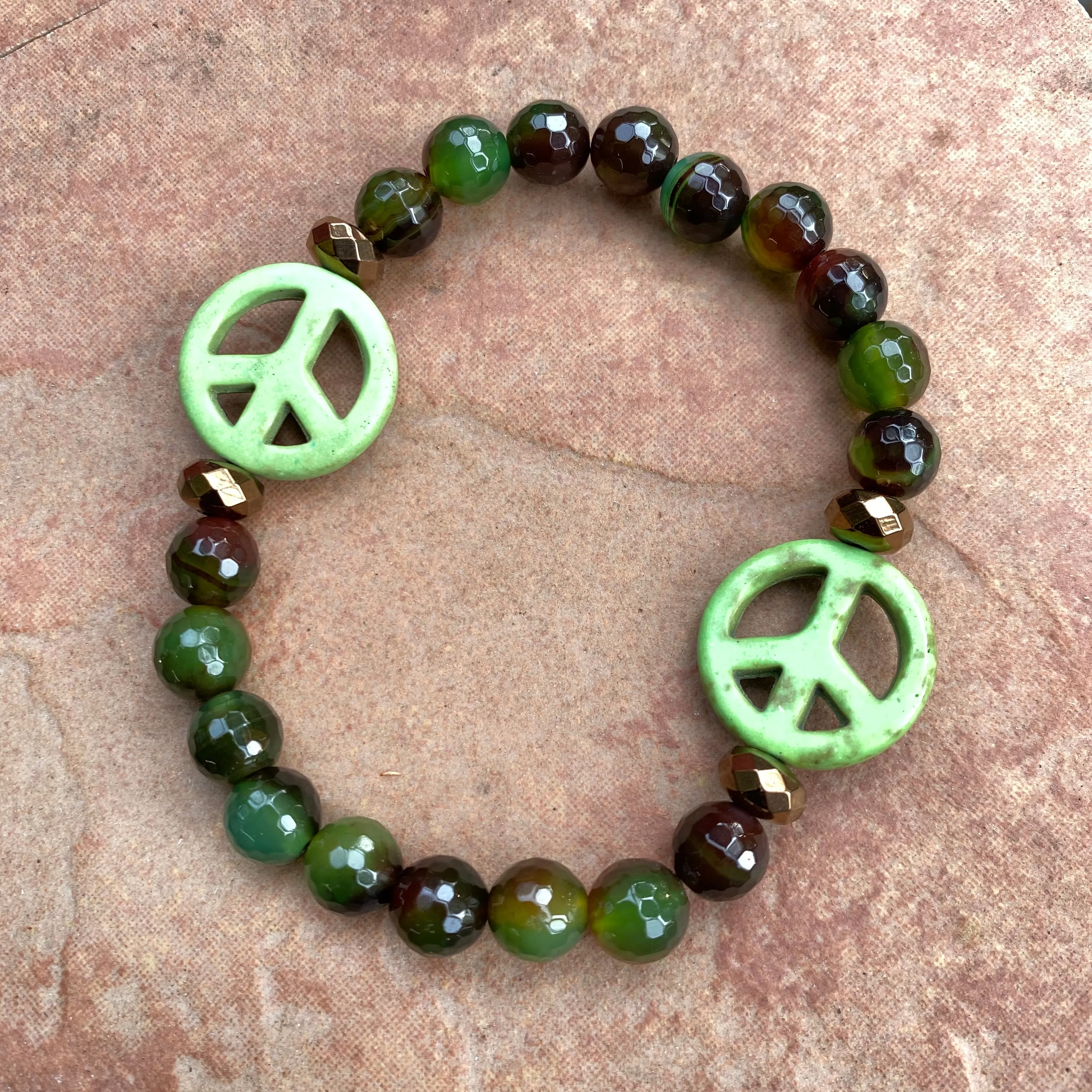 Gemstone Peace Bracelets, various sizes.