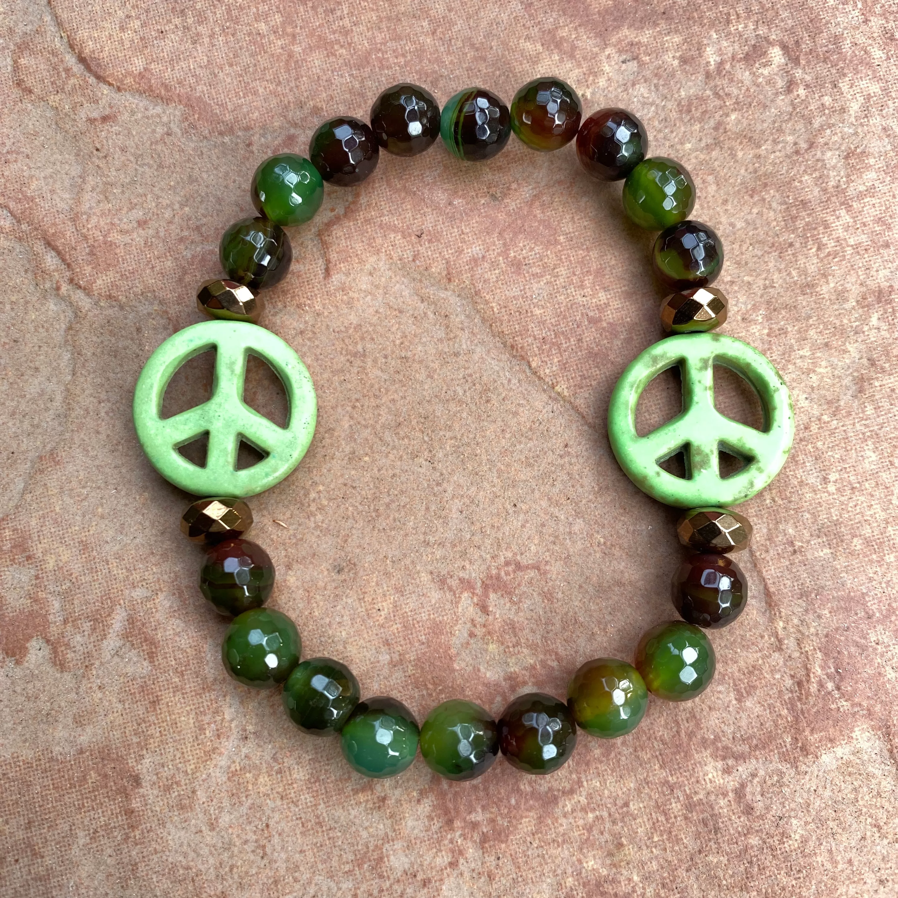 Gemstone Peace Bracelets, various sizes.