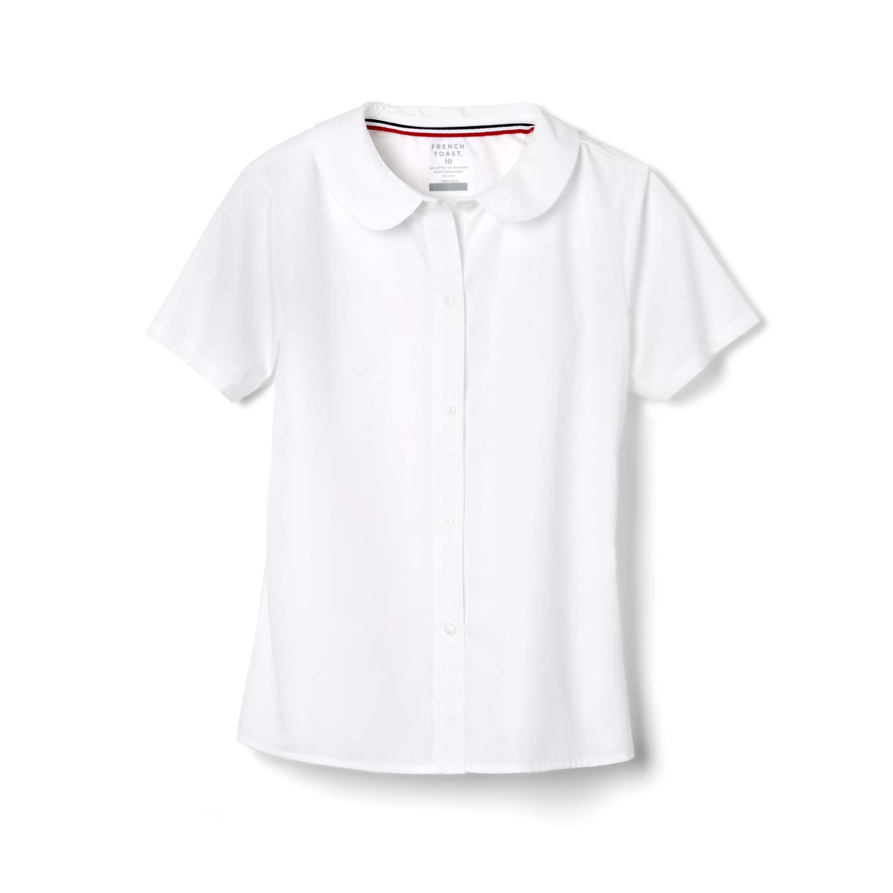 Girls Short Sleeve Modern Peter Pan Collar Blouse