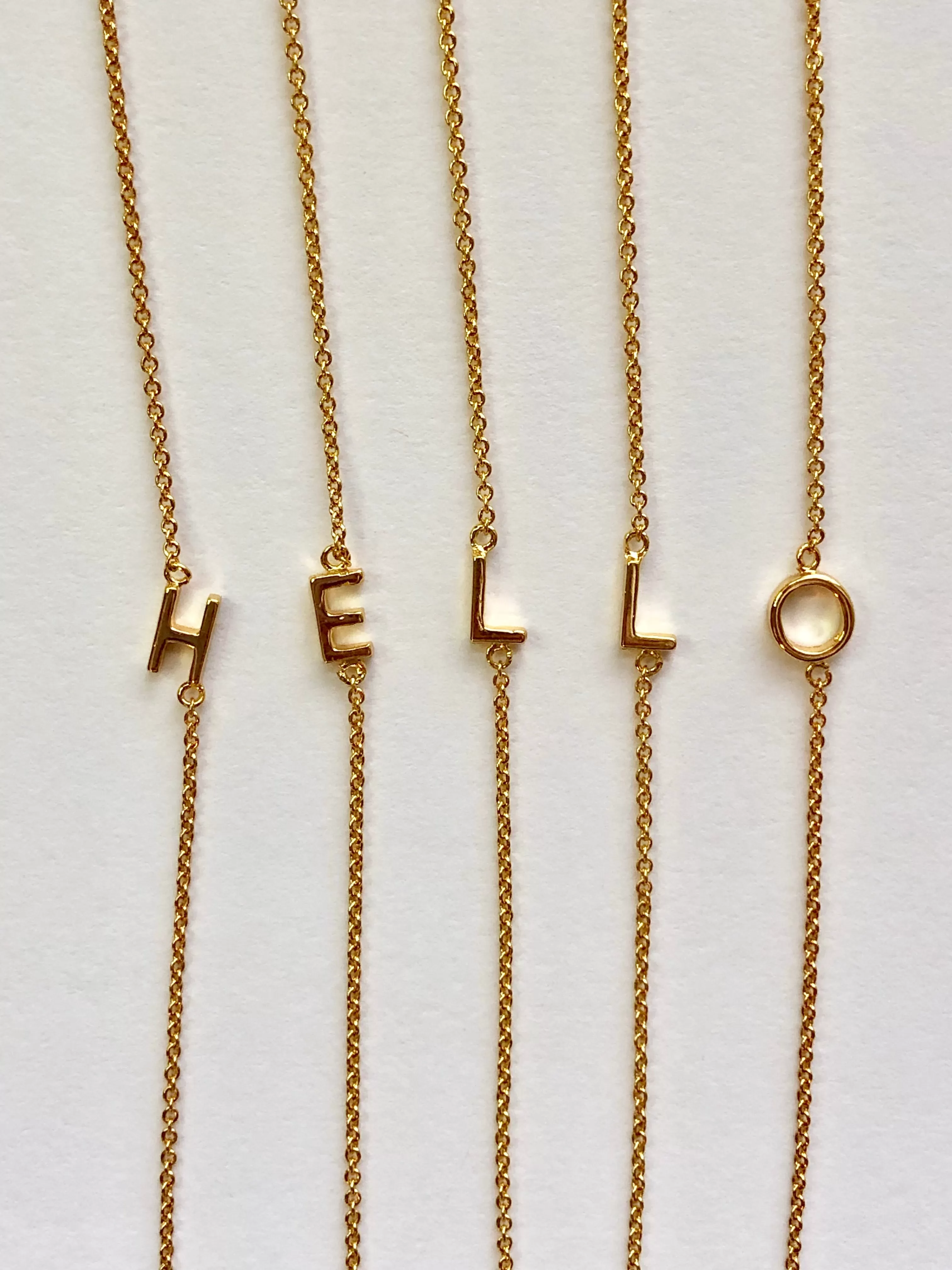 Gold Dipped Mini Sideways Letter Necklace