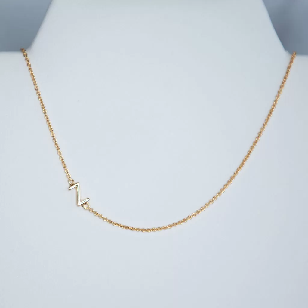 Gold Dipped Mini Sideways Letter Necklace