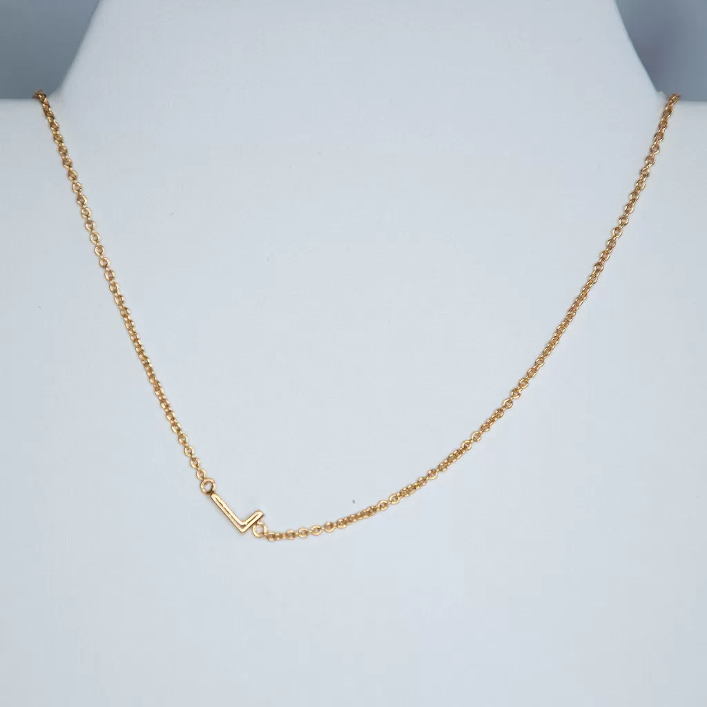 Gold Dipped Mini Sideways Letter Necklace