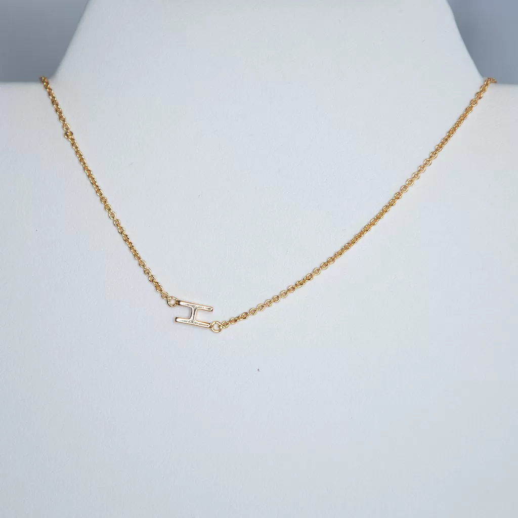 Gold Dipped Mini Sideways Letter Necklace