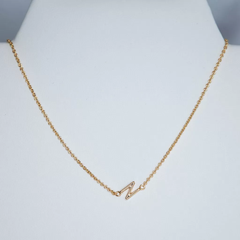 Gold Dipped Mini Sideways Letter Necklace