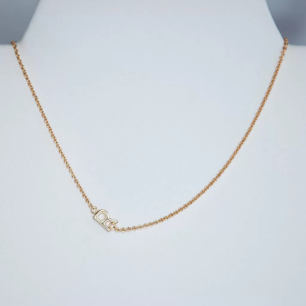 Gold Dipped Mini Sideways Letter Necklace