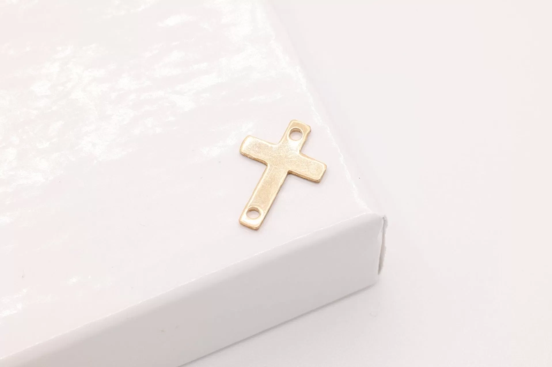 Gold-Filled Cross Connector Charm, 12mm x 8mm, Spacer Link Charm, Sideways Horizontal Cross