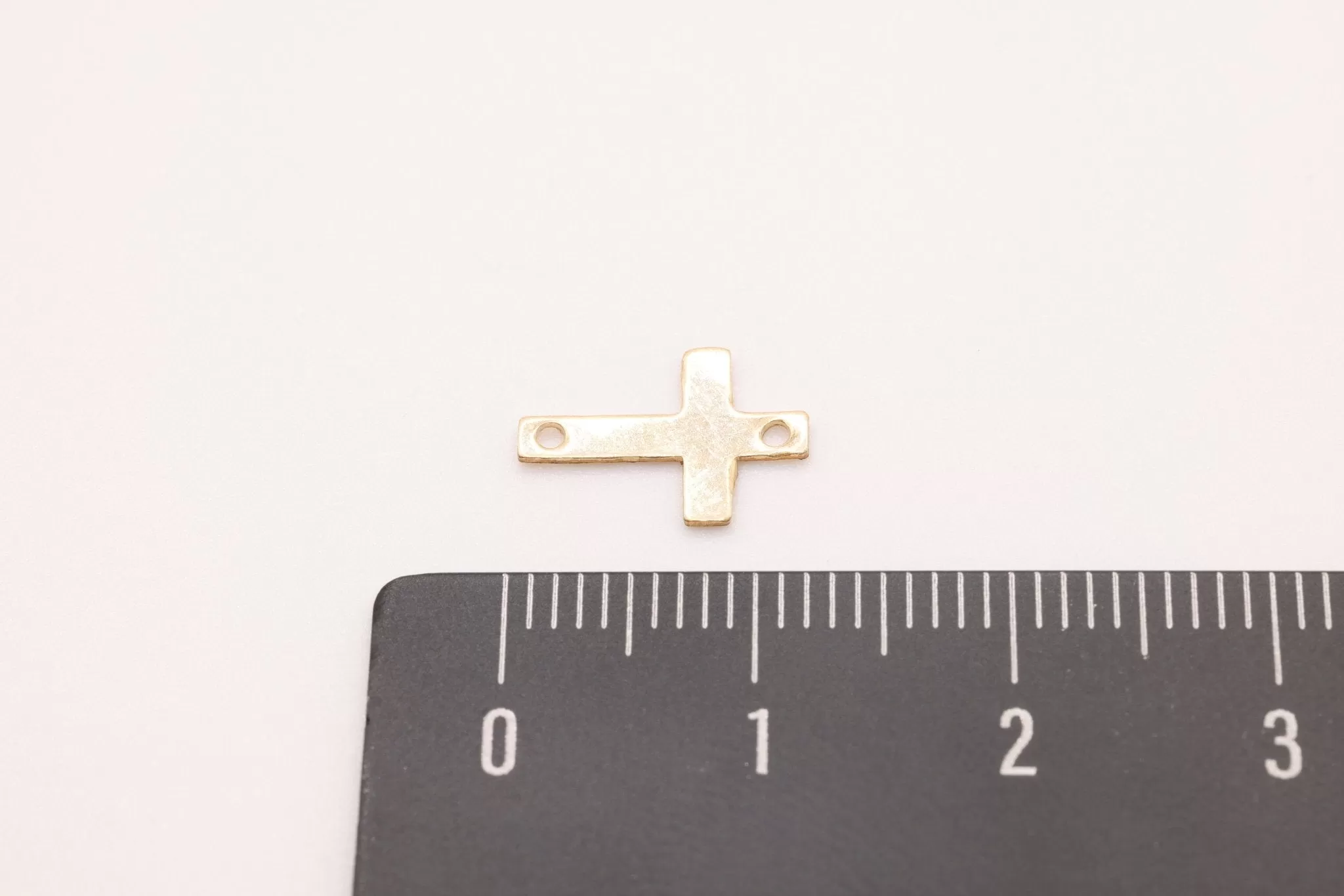 Gold-Filled Cross Connector Charm, 12mm x 8mm, Spacer Link Charm, Sideways Horizontal Cross