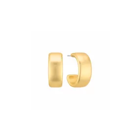 Gold Muted Huggie Hoop Earrings