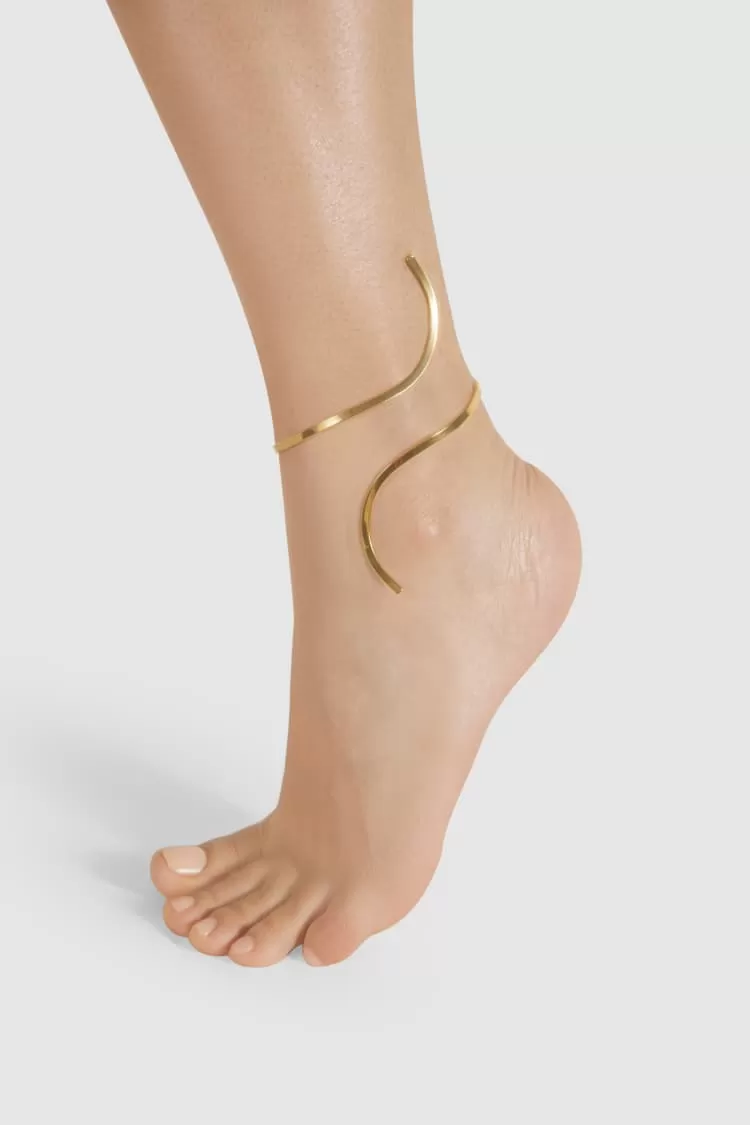 Gold Spiral Anklet