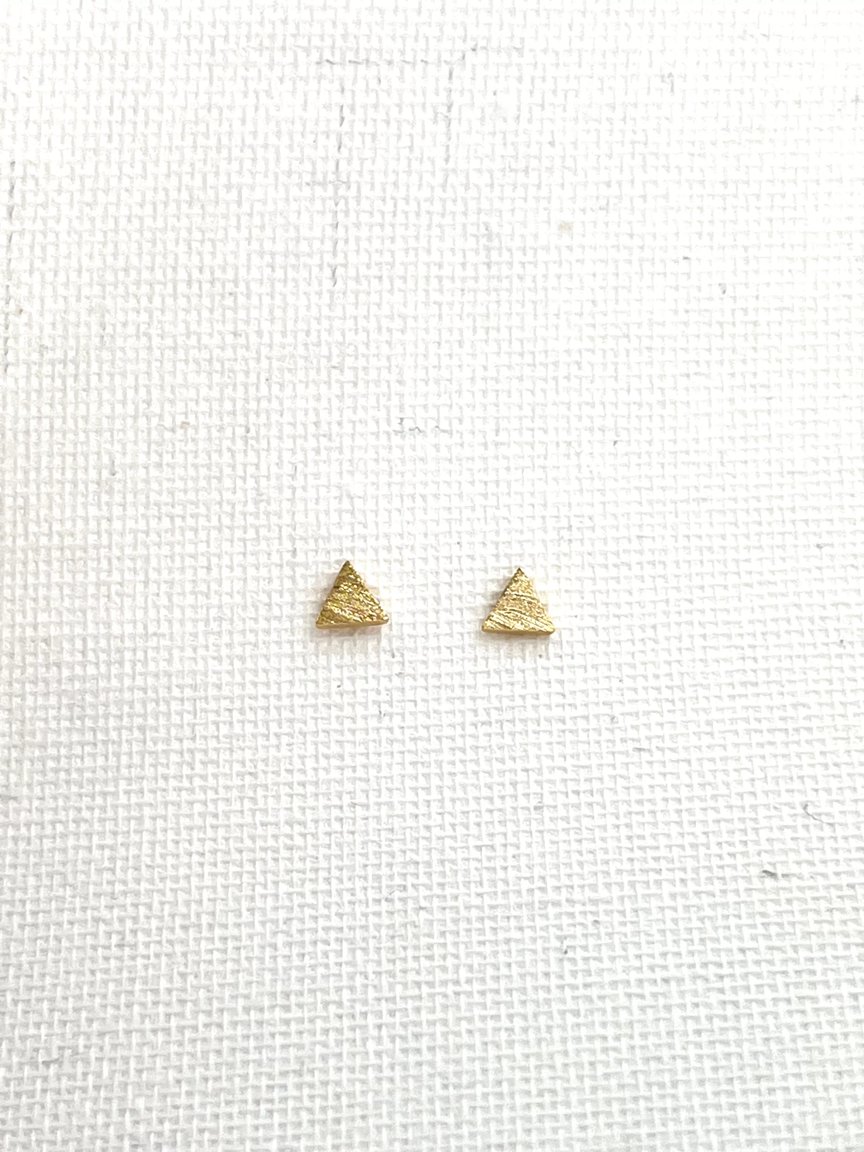 Gold Triangle Stud Earrings