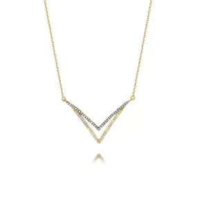 Gorgeous Double V Two Layered Necklace