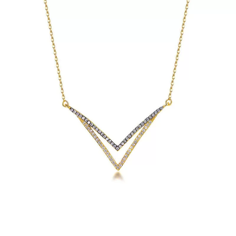 Gorgeous Double V Two Layered Necklace