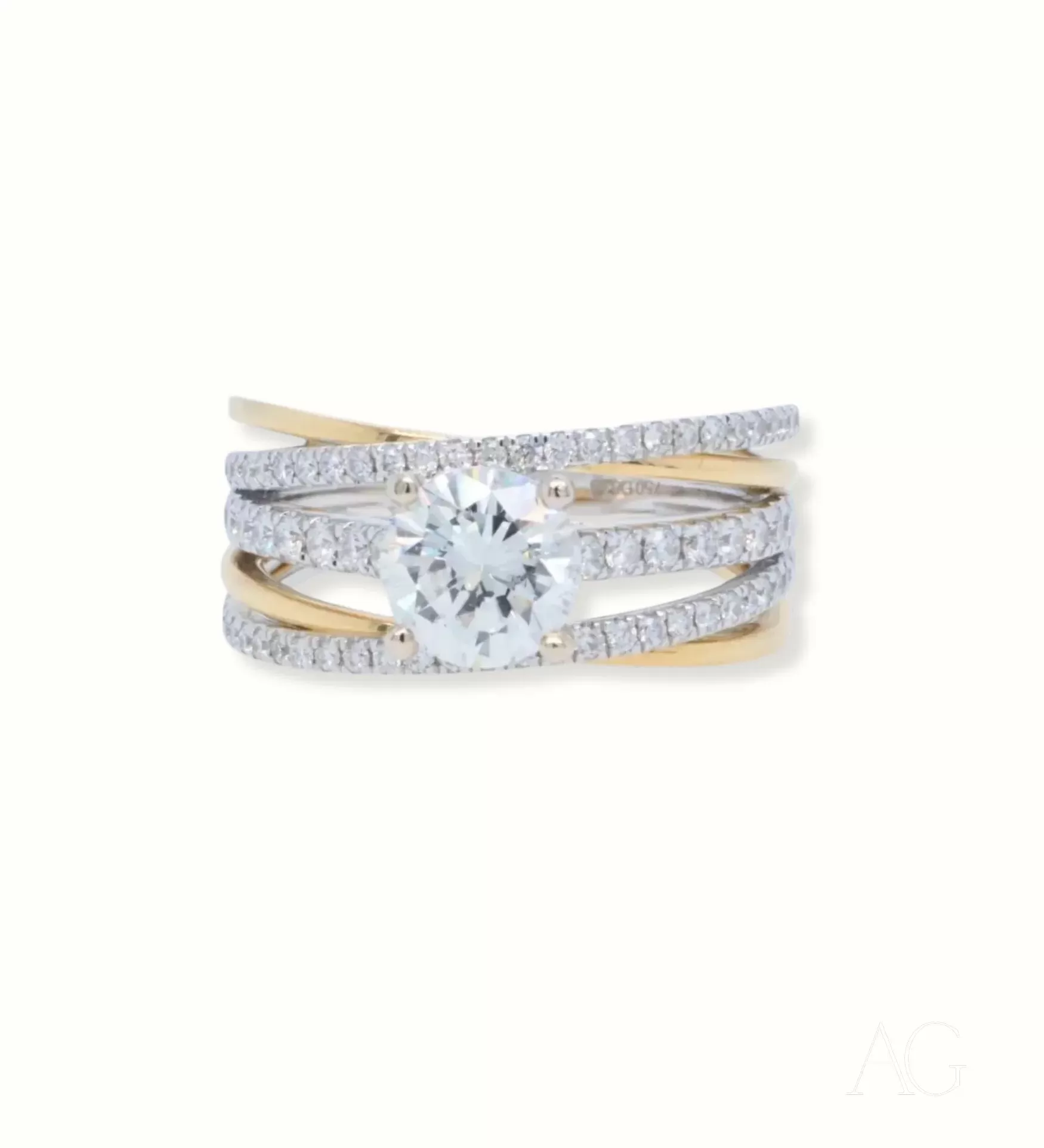 Harmonious 18k White & Yellow Gold with 1 Carat Natural Diamond