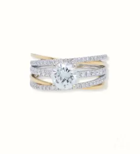 Harmonious 18k White & Yellow Gold with 1 Carat Natural Diamond