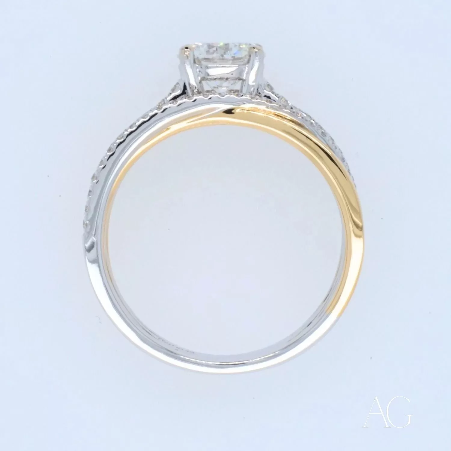 Harmonious 18k White & Yellow Gold with 1 Carat Natural Diamond