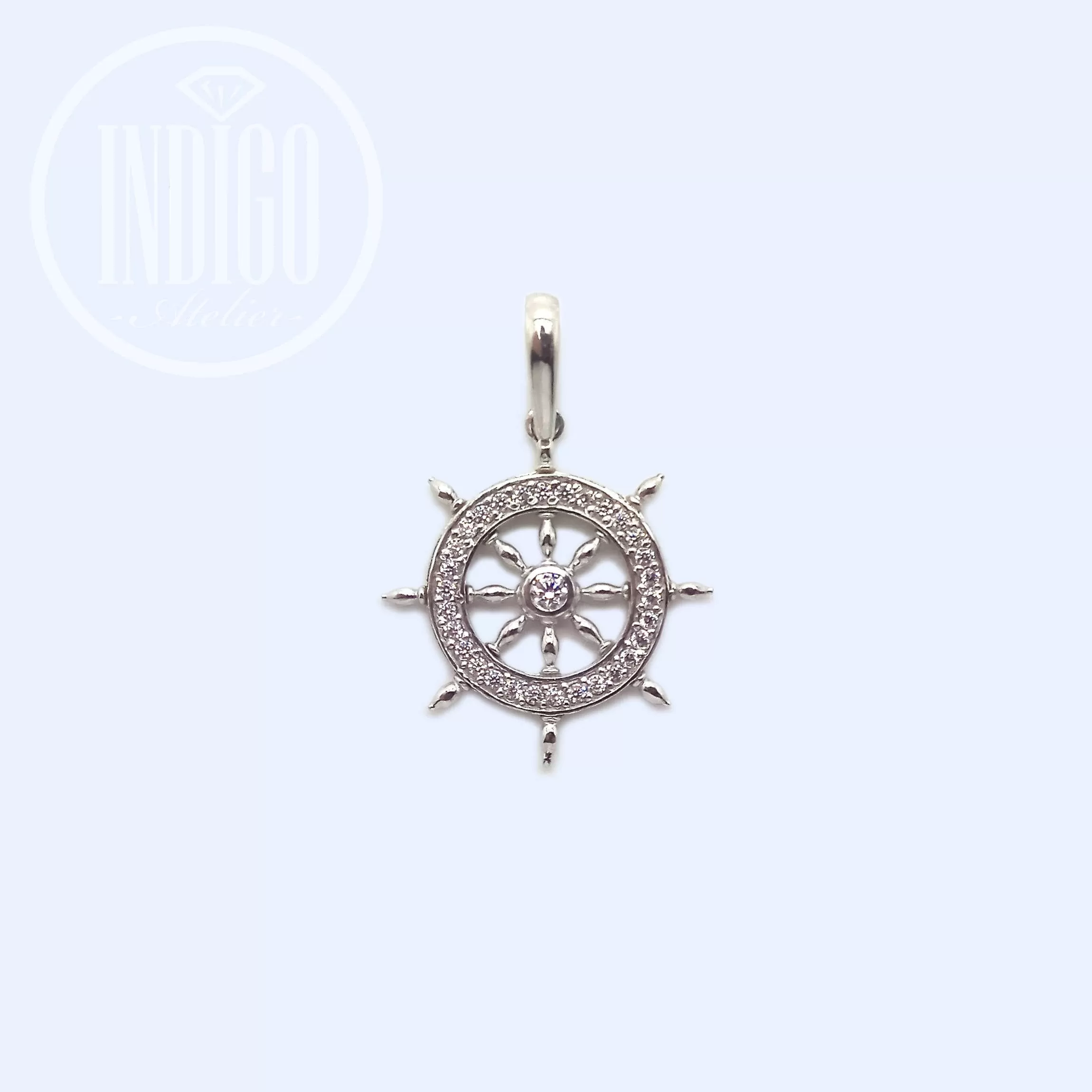 Helm Steering wheel Pendant Sterling Silver 925