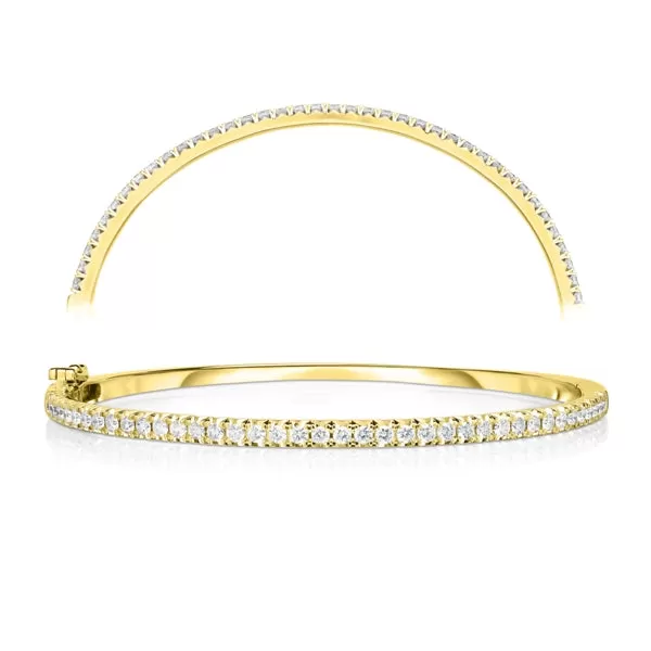 Hinged French Cut Diamond Bangle