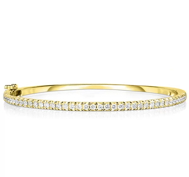 Hinged French Cut Diamond Bangle