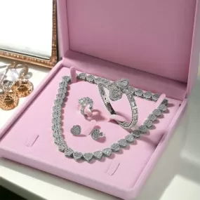 Iced-Out Heart Diamond Jewelry Set