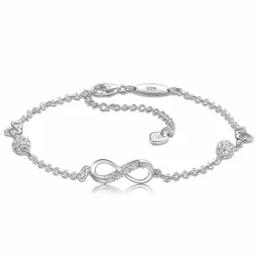 Infinity Ankle Bracelet Sterling Silver