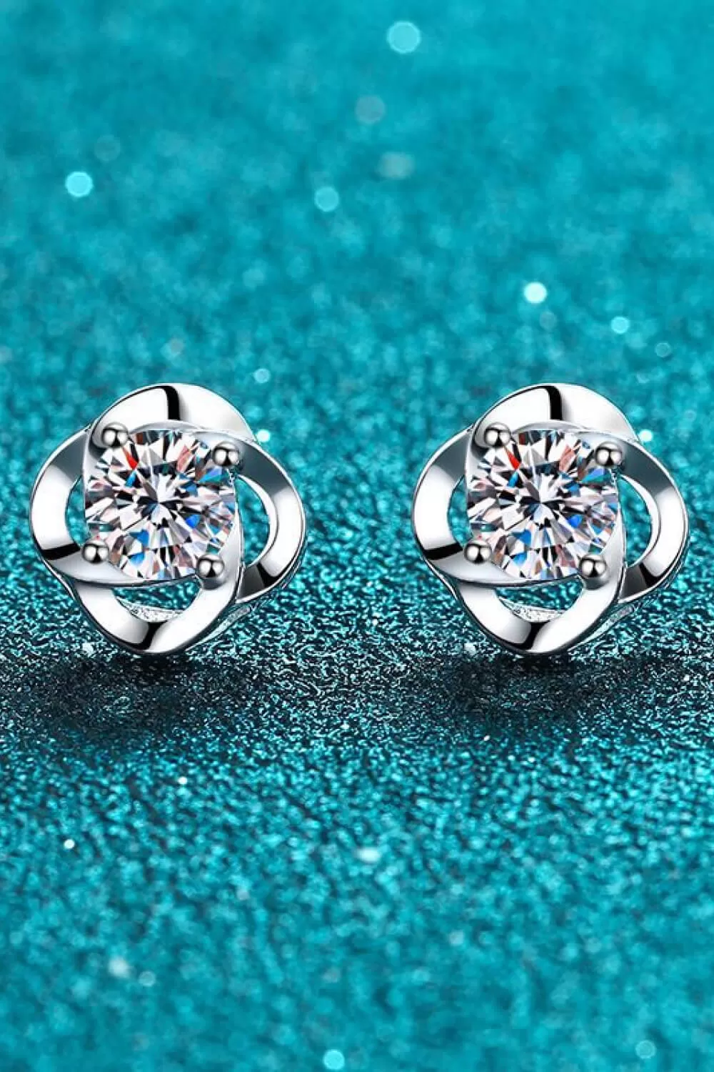 It's Your Day Moissanite Rhodium-Plated Stud Earrings