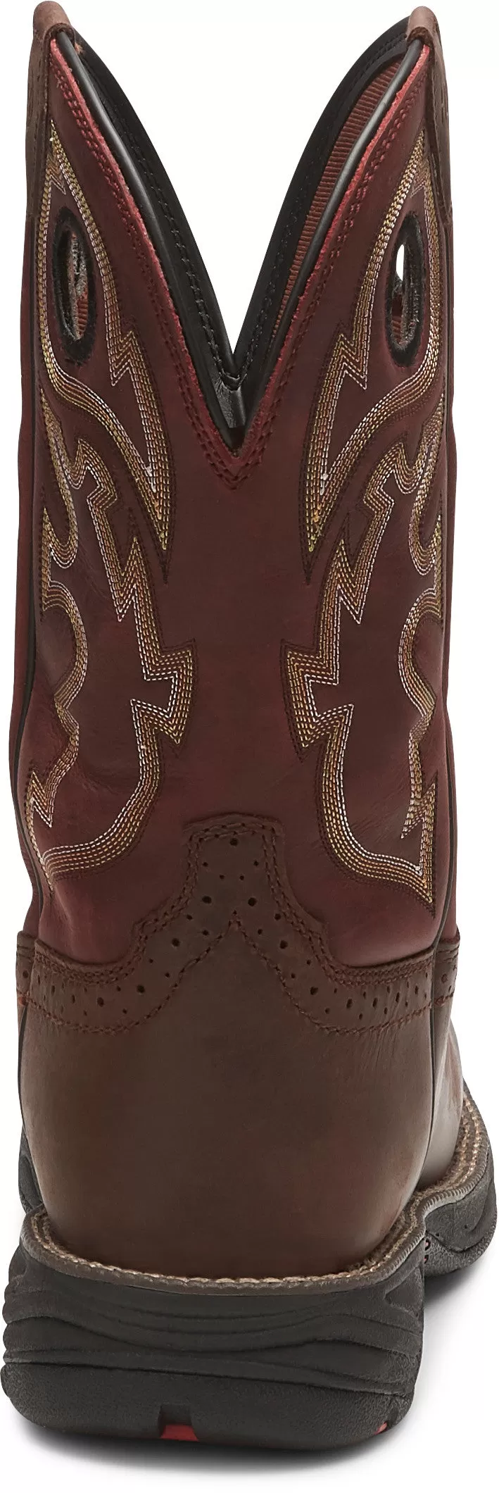 'Justin' Men's 11" Stampede Rush EH WP Square Toe Wellington - Fiesta / Grizzly Brown