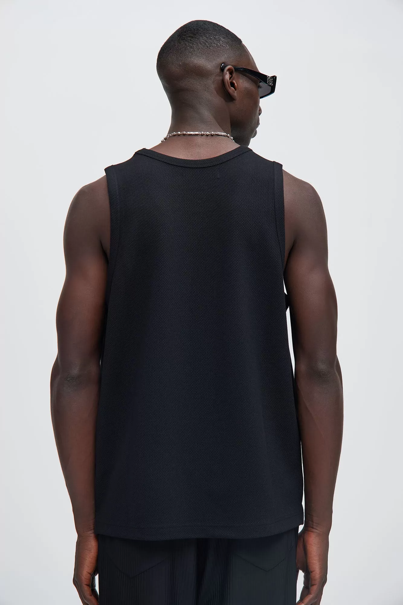 Kamryn Textured Tank Top - Black