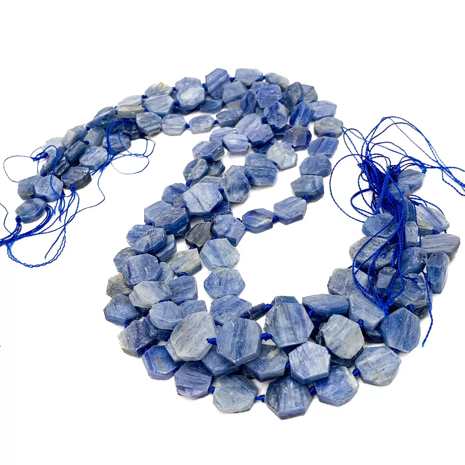 Kyanite Hexagon Coins Bead Strand