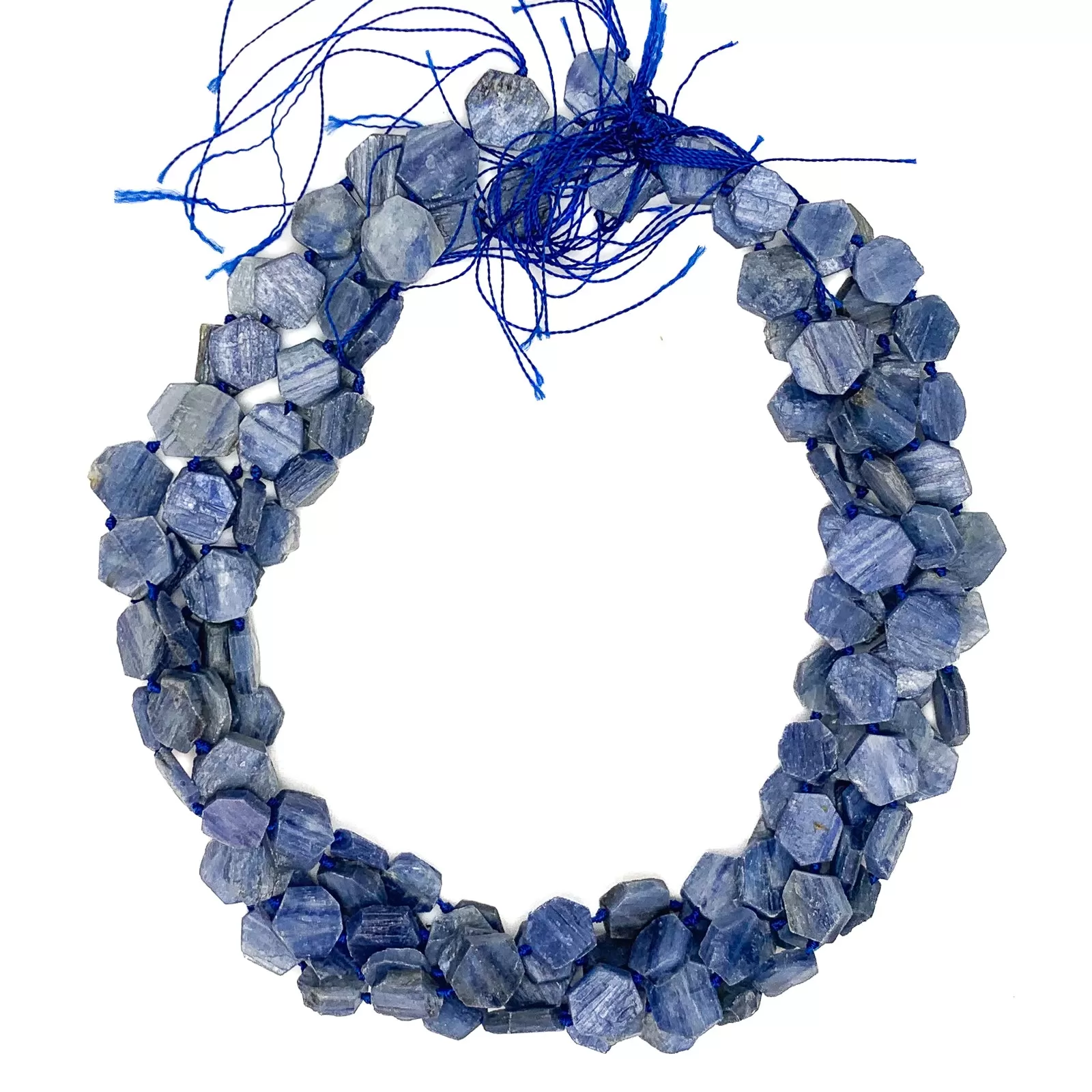 Kyanite Hexagon Coins Bead Strand