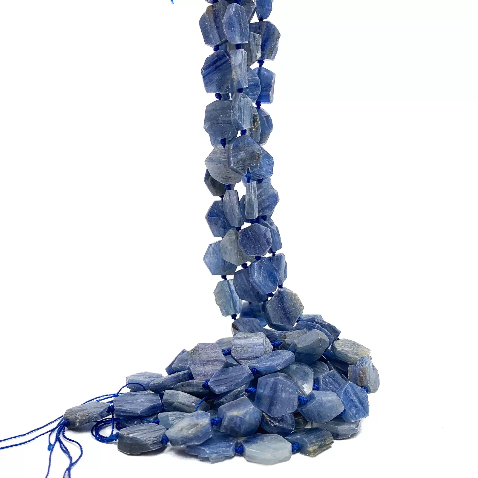 Kyanite Hexagon Coins Bead Strand