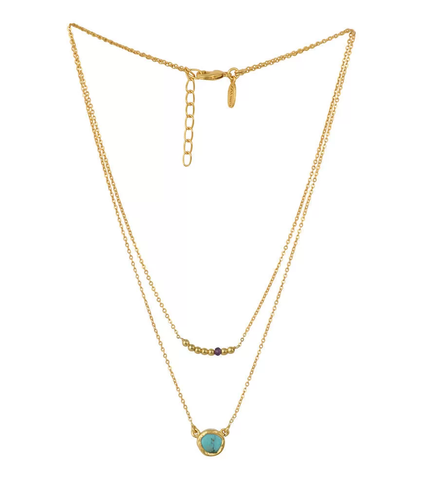 Libra Double Stone Necklace