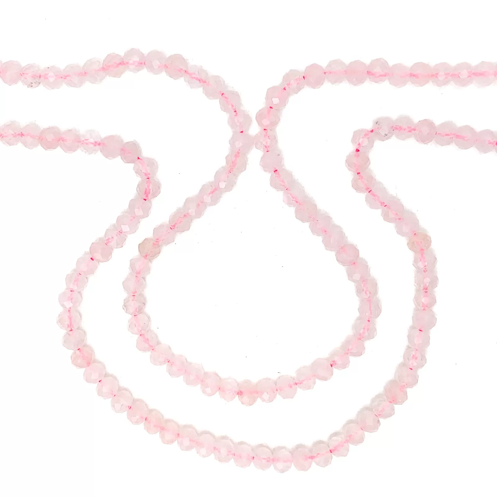 Madagascar Rose Quartz 5.5mm Faceted Rounds Bead Strand