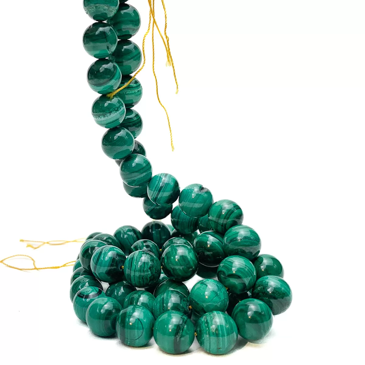 Malachite 12mm Smooth Rounds Bead Strand