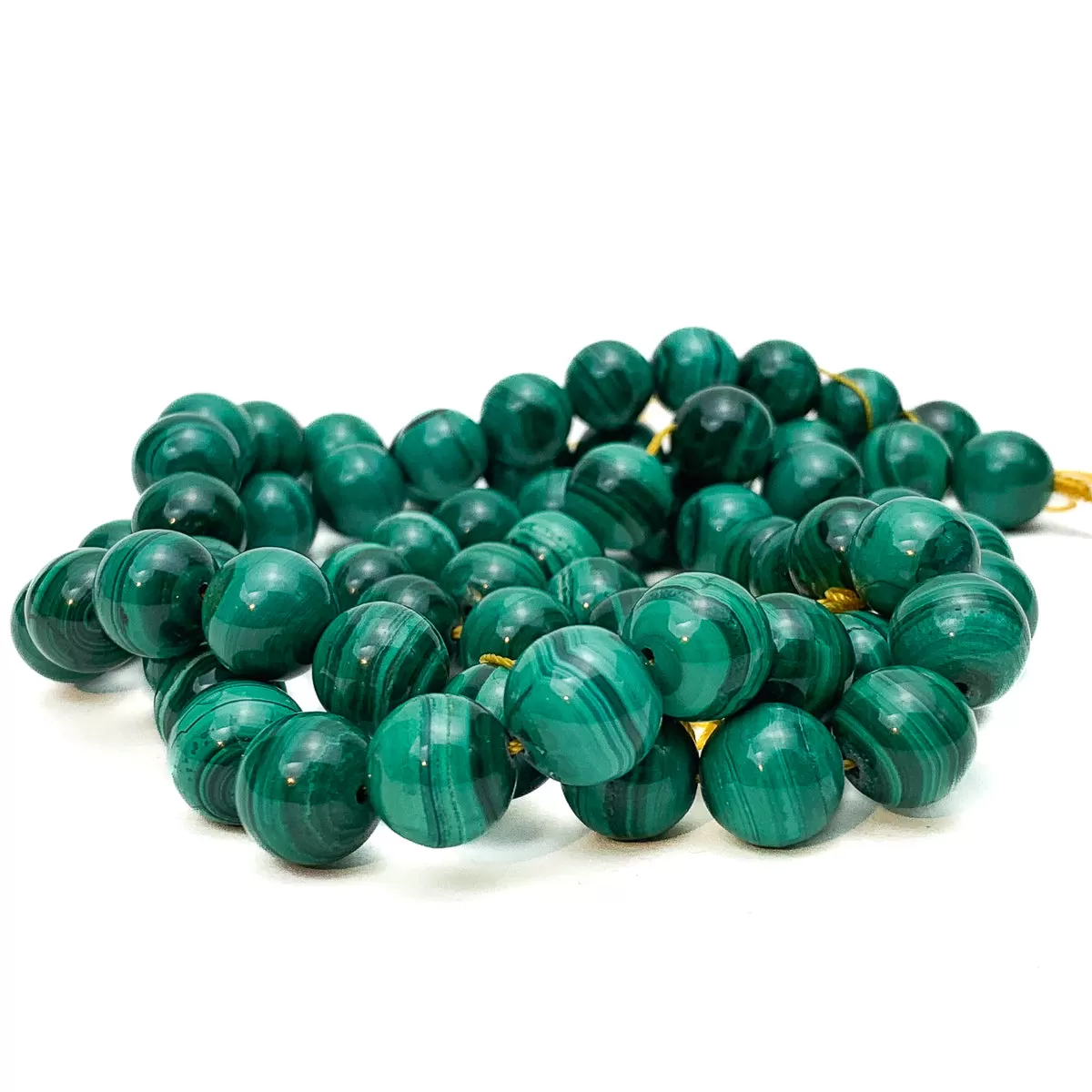 Malachite 12mm Smooth Rounds Bead Strand