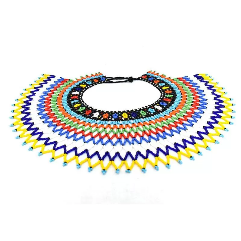 Malikia Short Beaded Bib Necklace 03