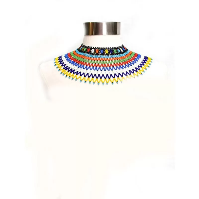 Malikia Short Beaded Bib Necklace 03