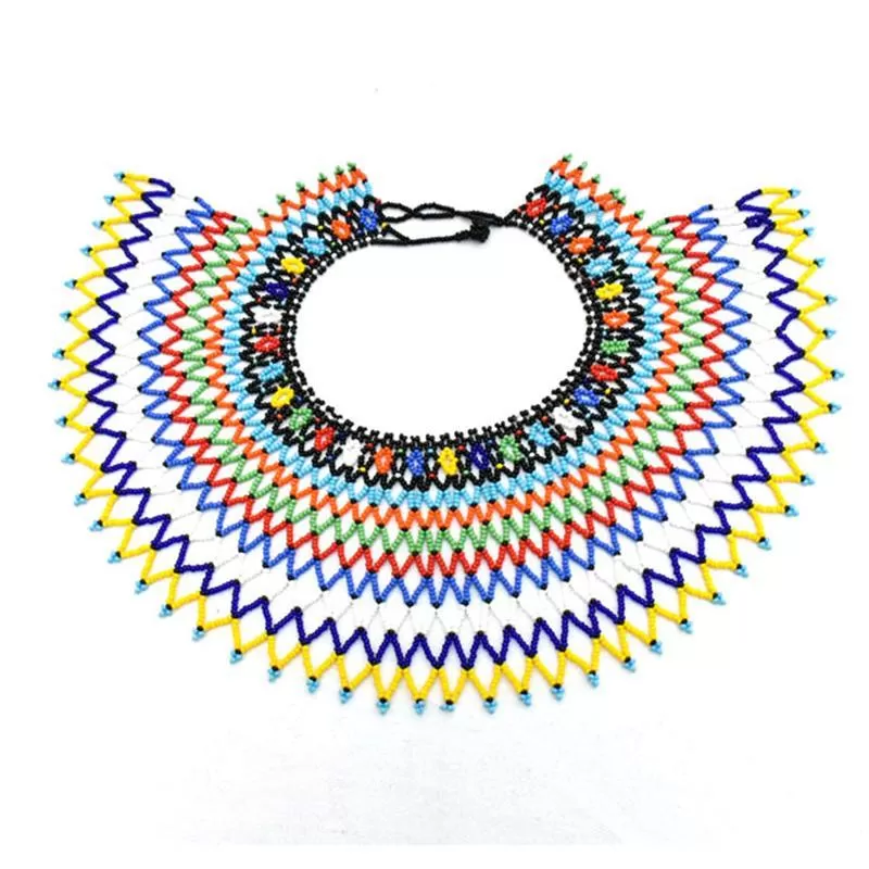 Malikia Short Beaded Bib Necklace 03