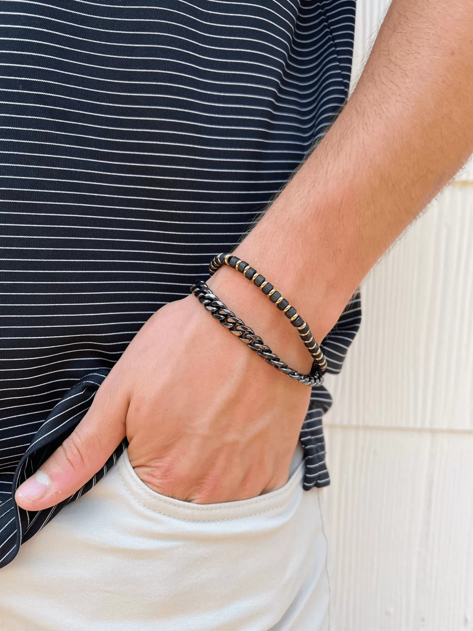 Men's Stainless Steel Stretch Bracelet